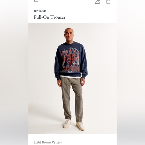 Pull-on Trouser Pants Light Brown Pattern - Picture 4 of 6